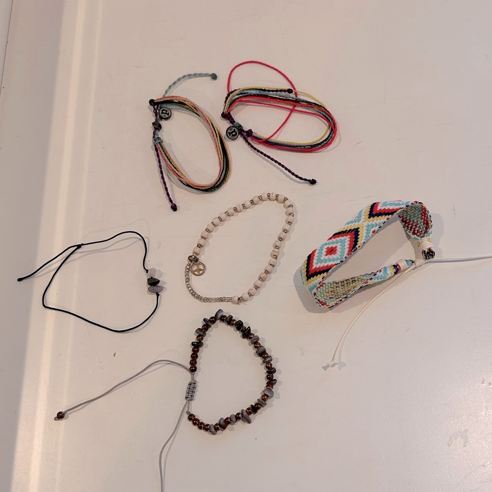 Misc Boho Bracelets PuraVida String Crystal